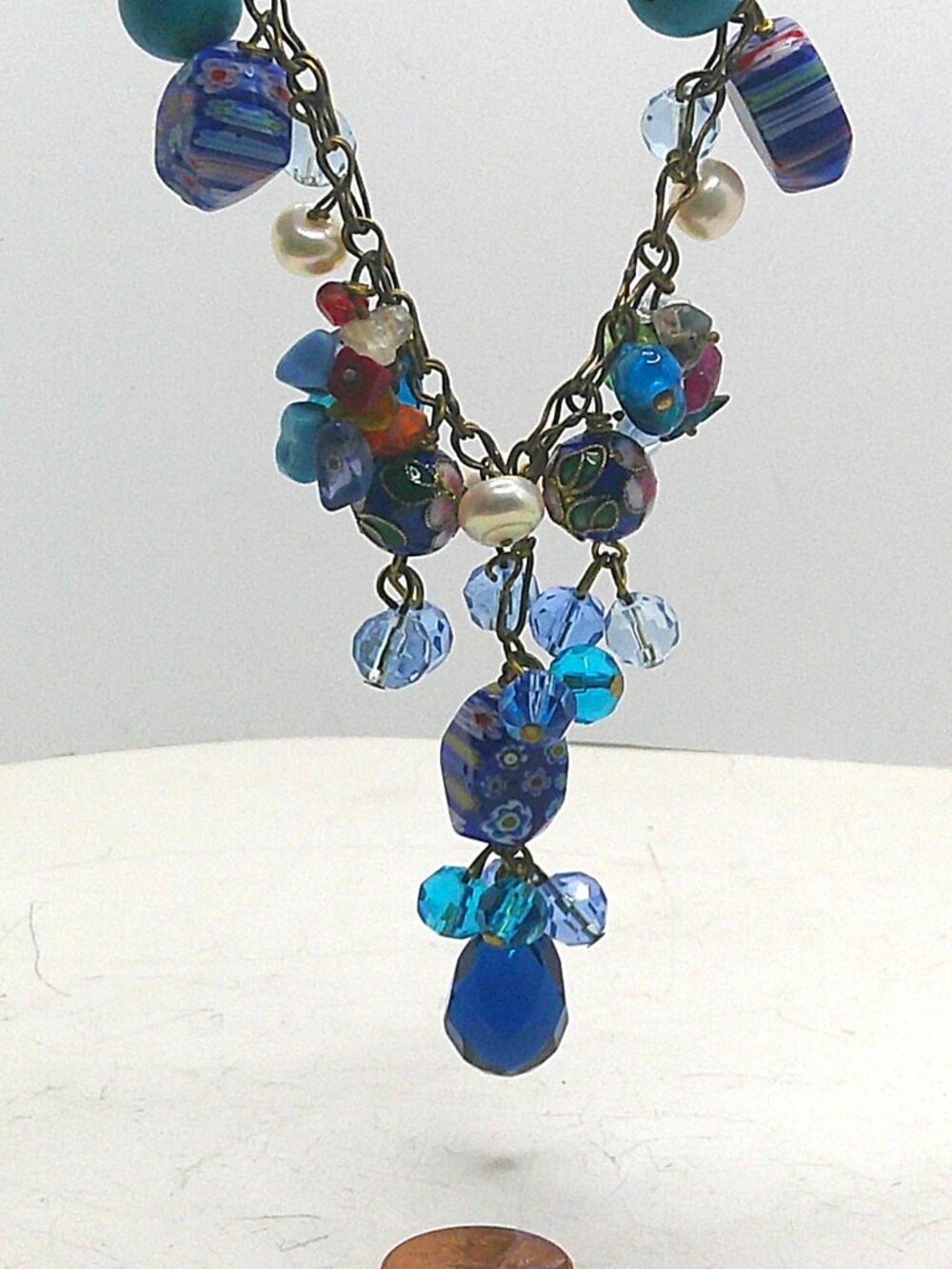 Glass Bead Y Necklace
